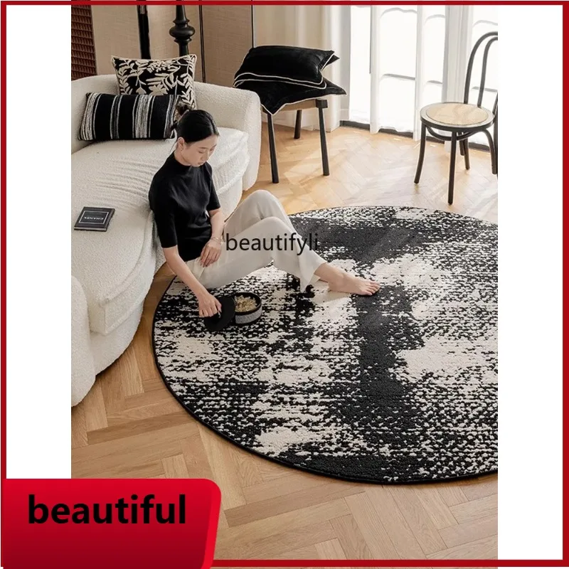

F132 Waterproof and anti-fouling round diatom silk living room bedroom carpet cloakroom light luxury style bedside blanket