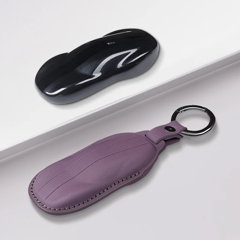 For Xiaomi YU7 2025-2026 Leather Car Key Case Full Cover Shell Anti-Scratch Key Holder Accessories