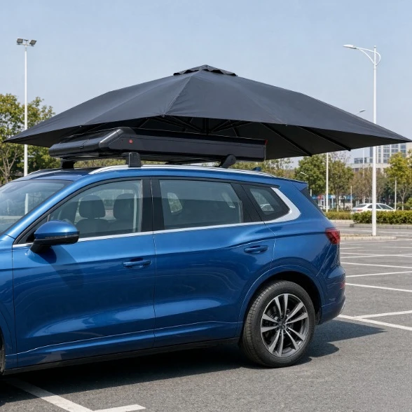 380*270CM Automatic Remote Control Car Canopy, Foldable SUV/Sedan Sunshade Waterproof UV Protection for Summer Parking