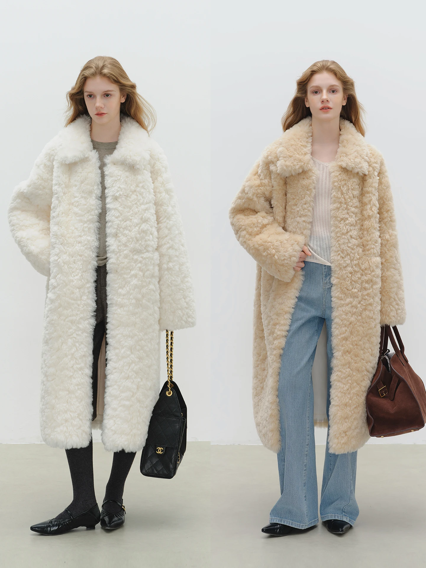 

Пальто Cloud Velvet в пасторальном стиле с воротником из овечьей шерсти, теплое, с вставками из кожи и меха, женское модное зимнее пальто