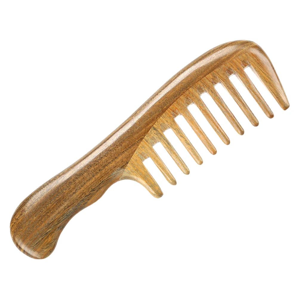 

1pc Wide Tooth Massage Comb Sandalwood Natural Wood Detangling Relaxing Care Portable Travel SPA Coarse Tooth