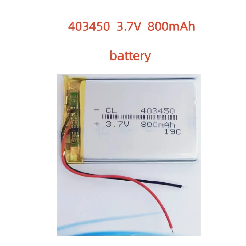 

3.7V 800mAh 383450 403450 Battery Lipo Li-Polymer Rechargeable Lithium Ion Batteries for Water Dispenser Massager Tire Detector