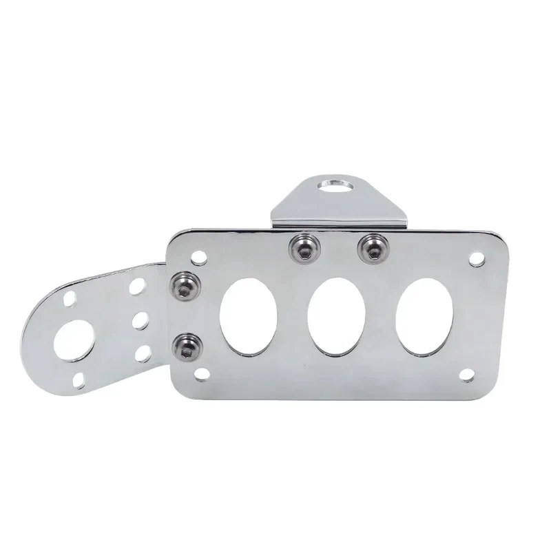 Universal Motorcycle Side Mount License Plate Holder Tail Light Bracket 7x4 Inch 18x10cm Modification Parts Fit Street Bike Crui