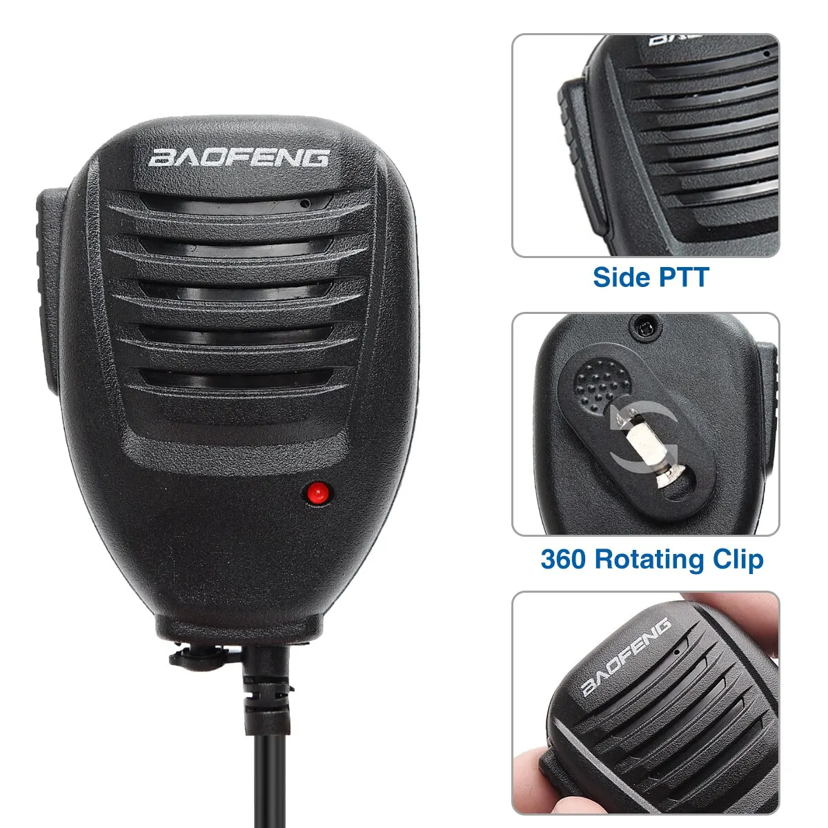 Baofeng-altavoz de hombro, micrófono para walkie-talkie, UV 5R, 82, 888S, UV S9 PLUS, UV 13, 16 Pro, Quansheng, UV K5, 5R Plus