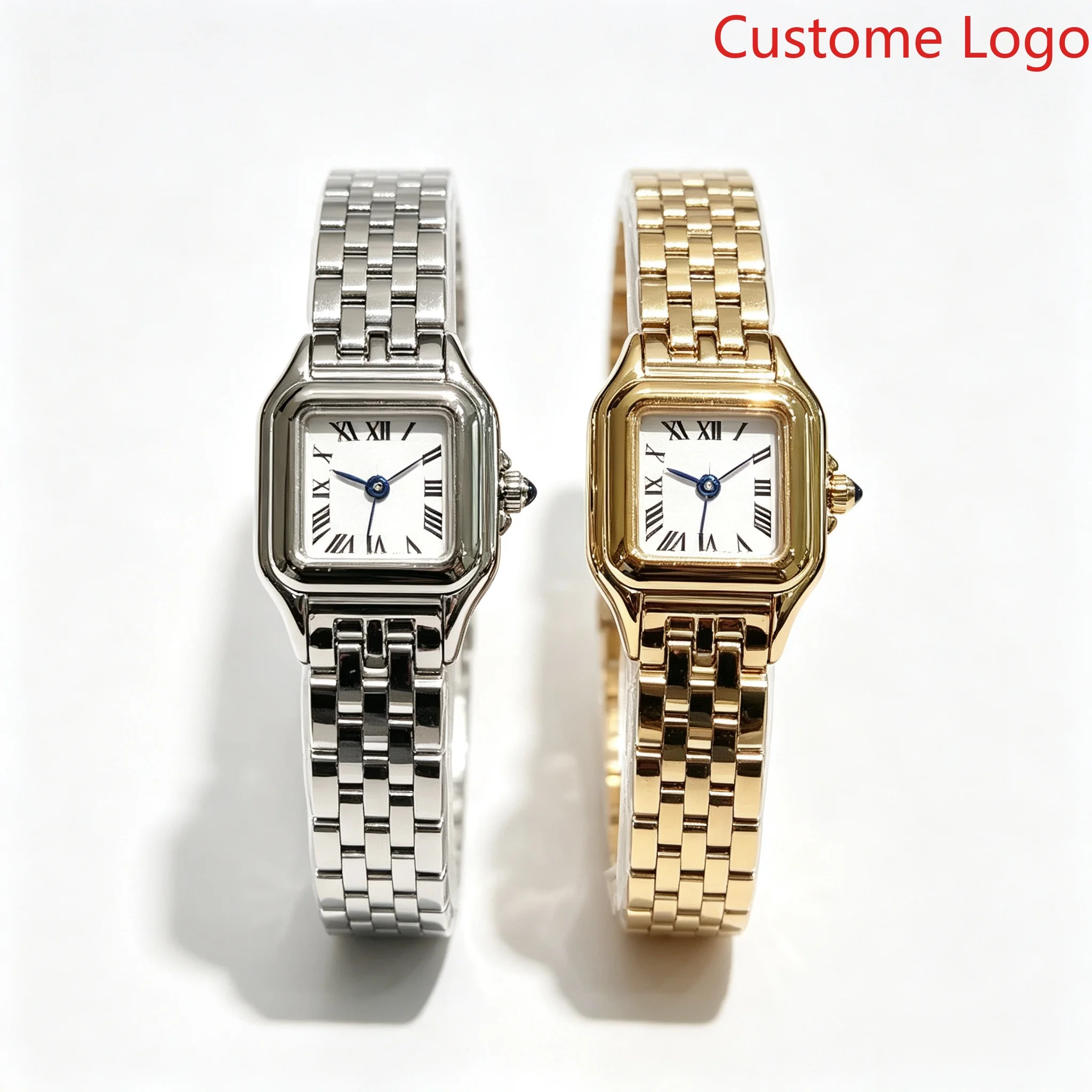 Luxury Mini Square Watch for Women Retro Roman Numeral Dial Stainless Steel Bracelet Elegant Ladies Dress Watch
