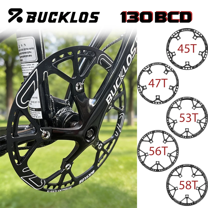 

BUCKLOS 130 BCD Chainring 45T 47T 53T 56T 58T Folding Bike Chainwheel CNC Aluminium Alloy Durable Bike Chainring Bike Part