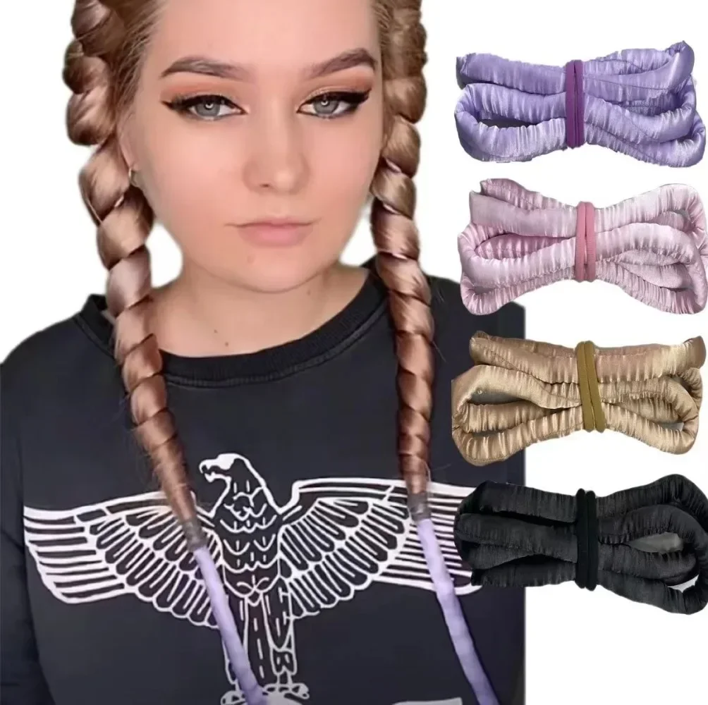 

80CM Heatless Curling Rod Headband Soft Hair Curlers No Heat Rollers Lazy Silk Curls Sleeping Headband