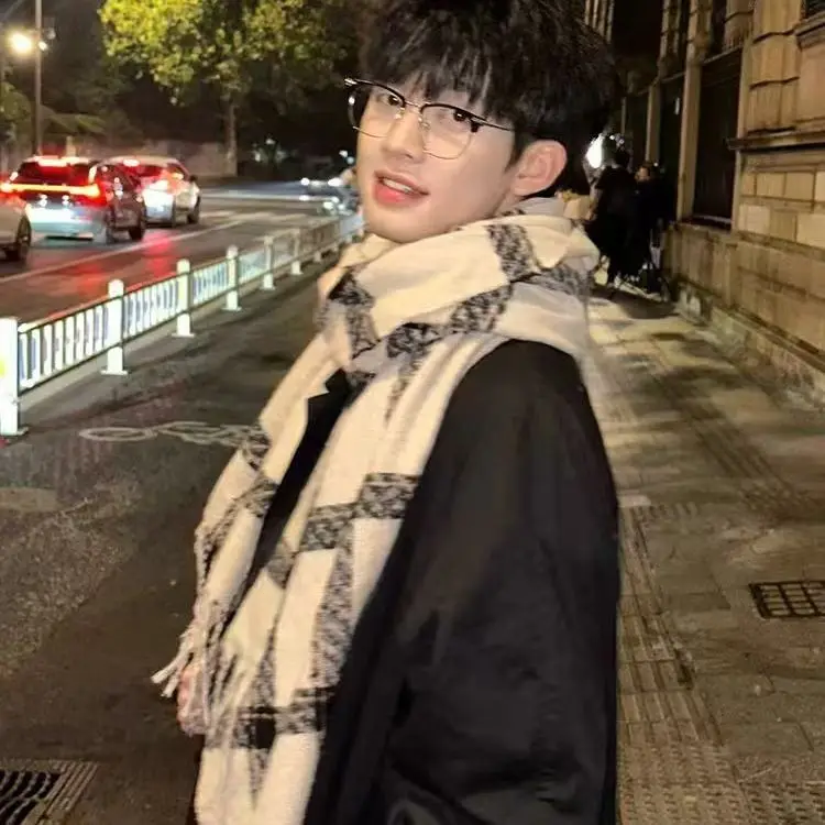 

Couple Scarf Men Autumn Winter New High-end Korean Version Versatile Student Shawl Warm Neck Scarf Women Fashion