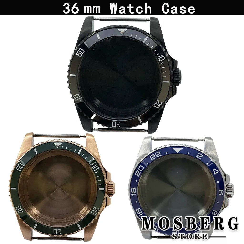 

36mm 40mm Watch Case Sapphire Glass For NH35 NH36 ETA2836 Miyota 8215 8205 821A DG2813 3804 ETA2824 PT5000 ST2130 Movement