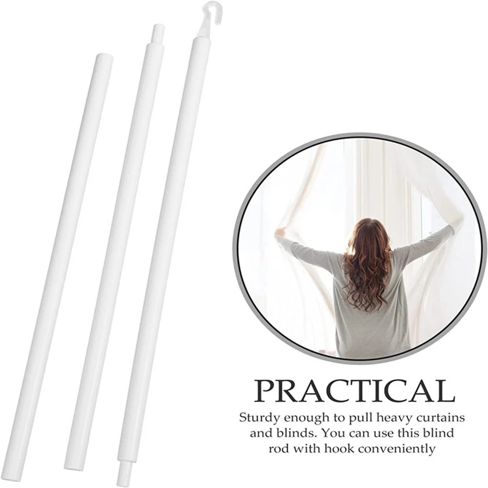 35 Inch Pull Rod Kit For Blind 5 Hooks Adjustable Pull Rod Venetian Blinds PP Rotating Rod Set Venetian Blinds Pull Rod