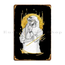 Sheikh Mohammed Bin Zayed Mbz Black Color Metal Sign Designing Cinema Garage Bar Living Room Tin Sign Poster