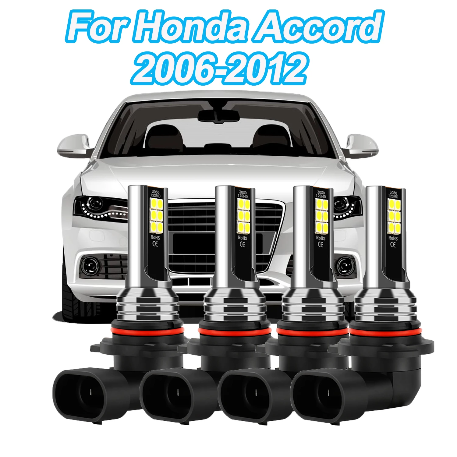 لهوندا أكورد 2006-2012 9005 HB3 9006 HB4 LED الضباب كومبو لمبات 6000K الأبيض ترقية 3570 رقائق CSP لا تصميم مروحة