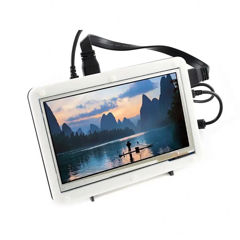 Waveshare Raspberry Pi 5/4b/3b+7-inch display HD-MI capacitive screen LCD with casing display screen