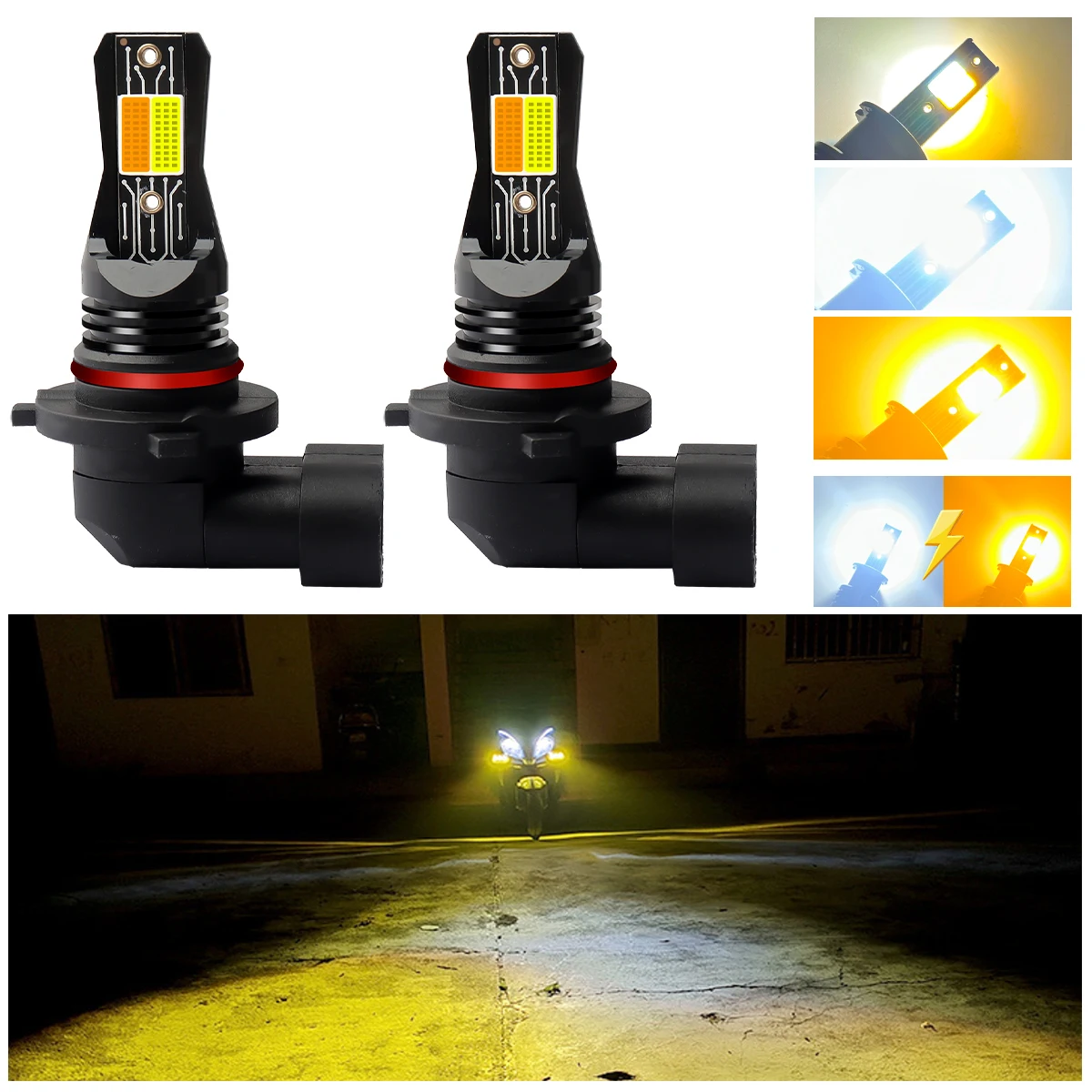 

Mini LED Headlight Bulbs H27 5202 880 881 Car Light Retrofit 12V 3000K 6000K White Yellow Tri-Color Strobe Fog Light