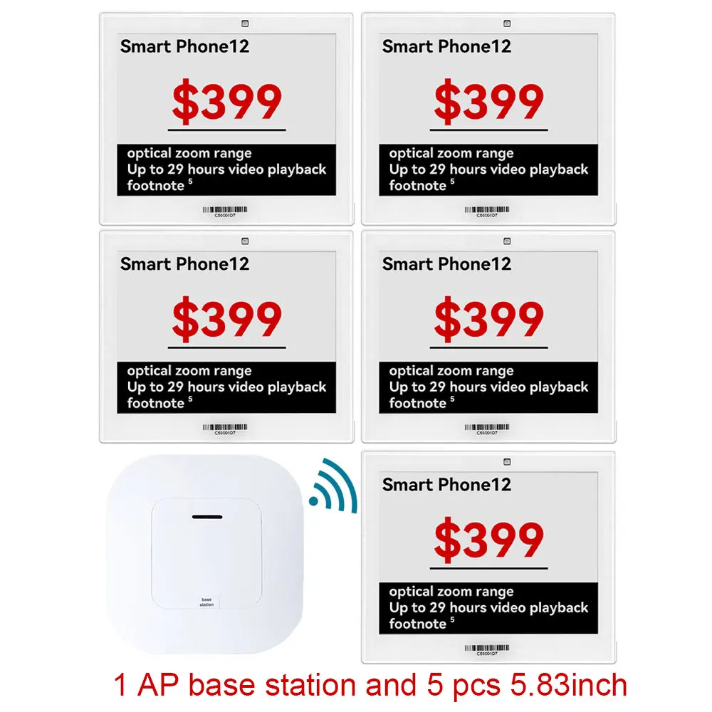 5.8인치 3색 무선 선반 라벨 스마트 디지털 E-링크 전자종이 대형 디스플레이 ESL (슈퍼마켓용)