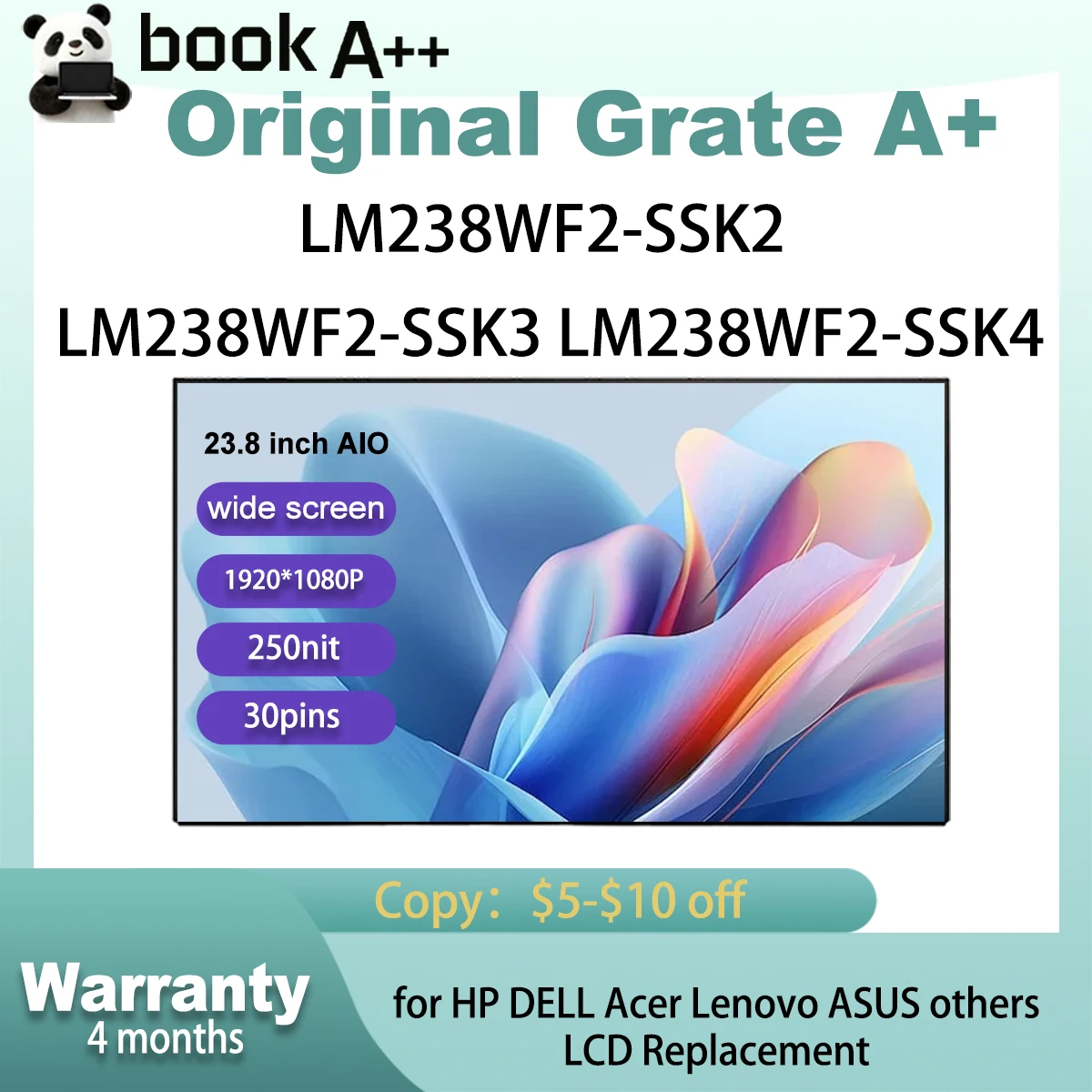 الأصلي الجديد 23.8 بوصة شاشة LCD LM238WF2 SSK2 LM238WF2-SSK2 LM238WF2 LM238WF2 SSK3 LM238WF2-SSK3 LM238WF2 SSK4 LM238WF2-SSK4 #1