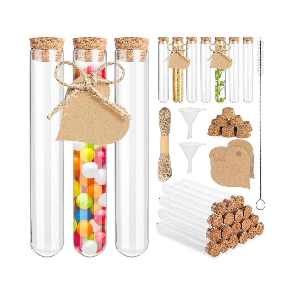 30 Pcs Test Tubes, Test Tubes With Corks Glass Test Tubes 20 x 150mm Test Tube For Flowers