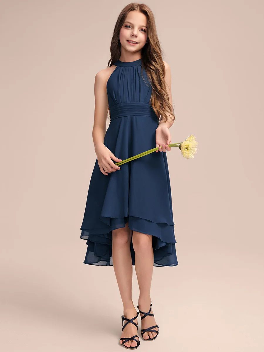 

Chiffon Junior Bridesmaid Dress For Kids Wedding Evening Birthday Party Ball-Gown Ceremony Pageant Banquet Celebration Any Event