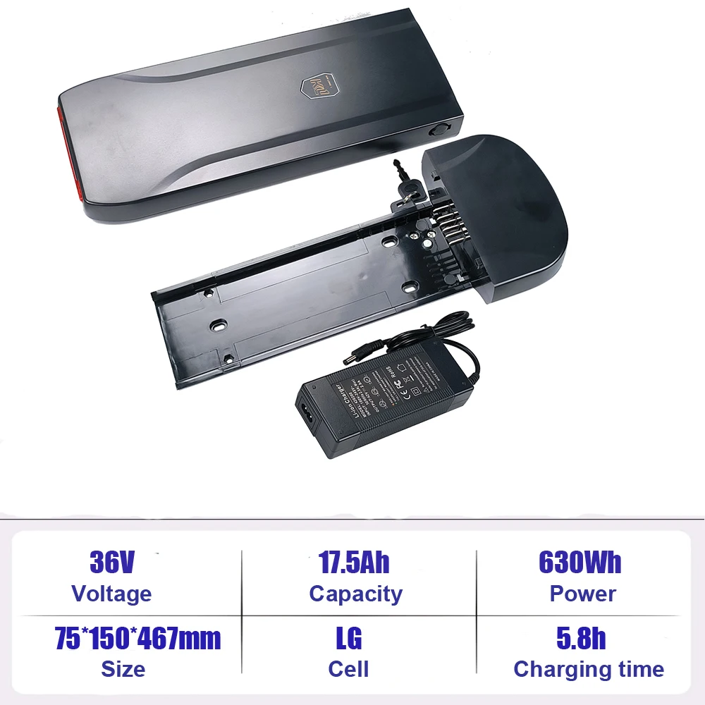 Ebike Achterdrager Batterij 36V 37V 14Ah 518Wh Li-Ion Batterij Phylion EBG370-140H1S24 voor MBM E828 INDIANA Pulse M20 M21 M22