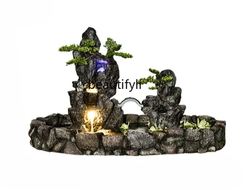 

New Chinese-style courtyard flowing water rockery fountain, outdoor landscaping, fish pond ornament opening, circulating water