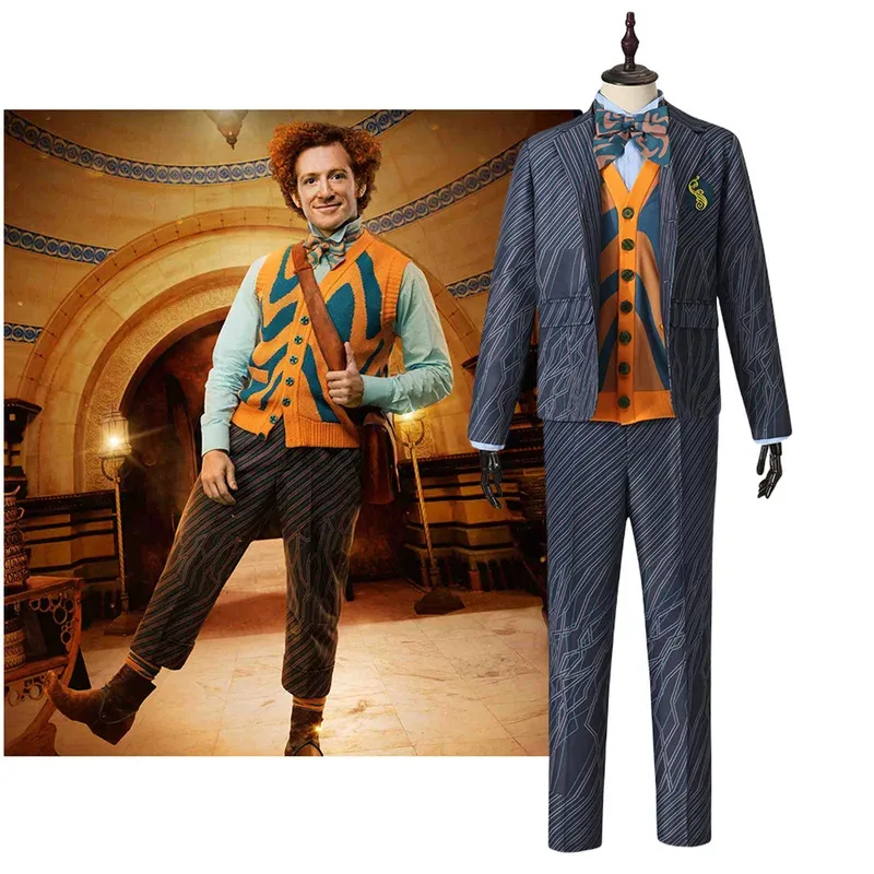 

lili 123Movie Witches Boq Cosplay Costume Striped Top Pants Full Set Men's Musical Stage Performance Halloween Party Theater Cl