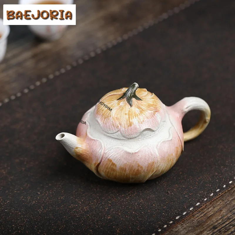 BAEJORIA 200ml Vintage Yixing Purple Clay Teapots Handmade Powder Syrup Eggplant Pot Raw Ore White Segment Mud Kettle Zisha Tea