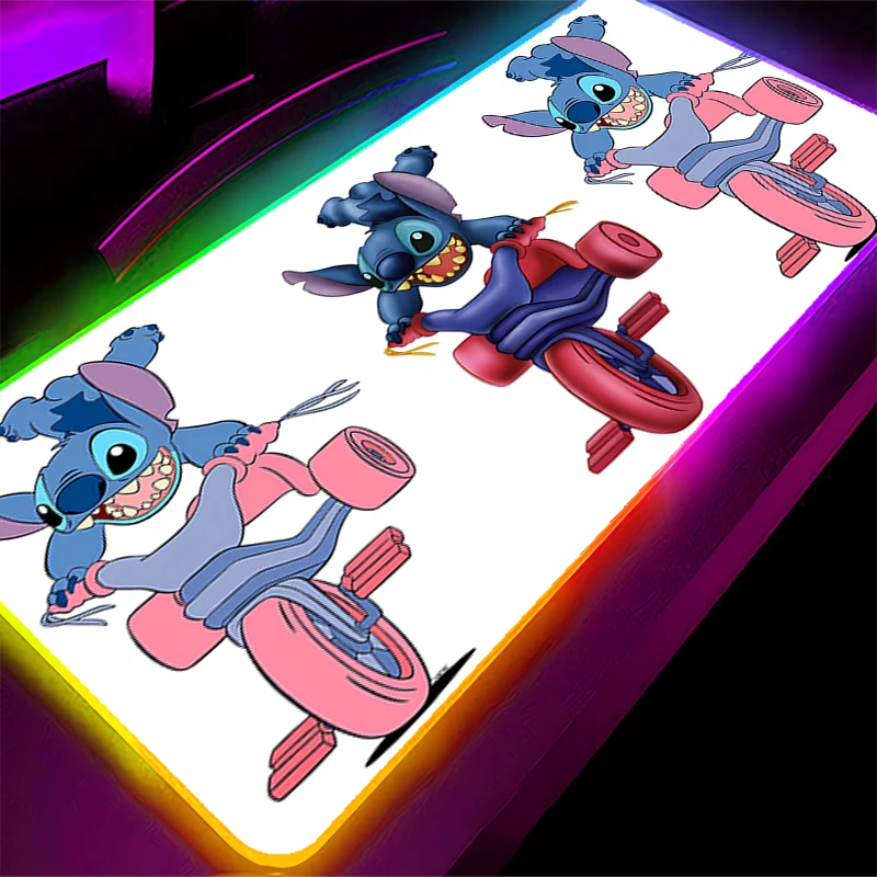 Led mouse pad snoopy computador portátil borda de bloqueio xxl anime teclado rgb mouse tapete mousepad teclados gamers backlight tapete de mesa