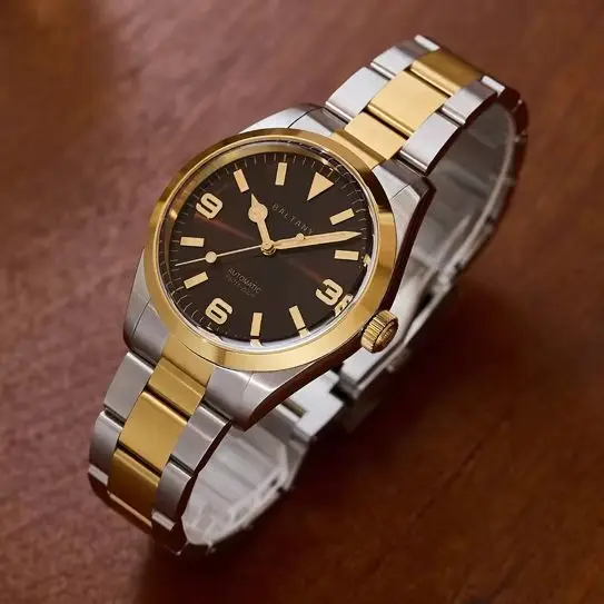 

Baltany Mens Automatic Watches 39MM Gold Mechaical Wristwatch Sapphire Diver 20Bar Waterproof C3 Luminous NH38 / SW200
