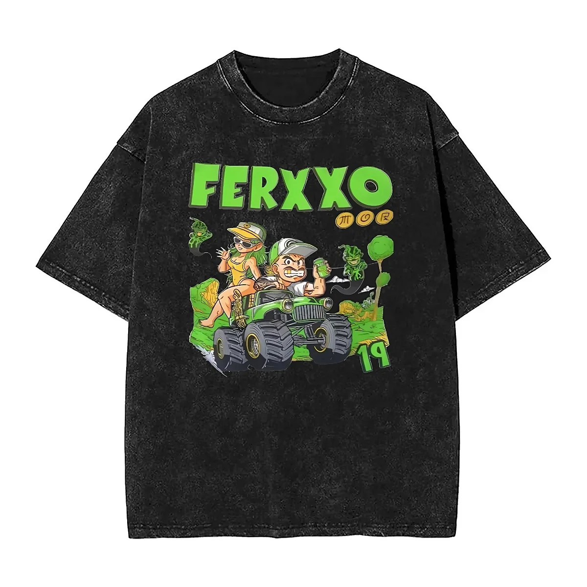 Man Women T Shirt Rapper Feid Ferxxo Washed T-Shirts Trending No Le Temas A La Oscuridad Album Beach Tee Shirt Y2K Clothing Gift