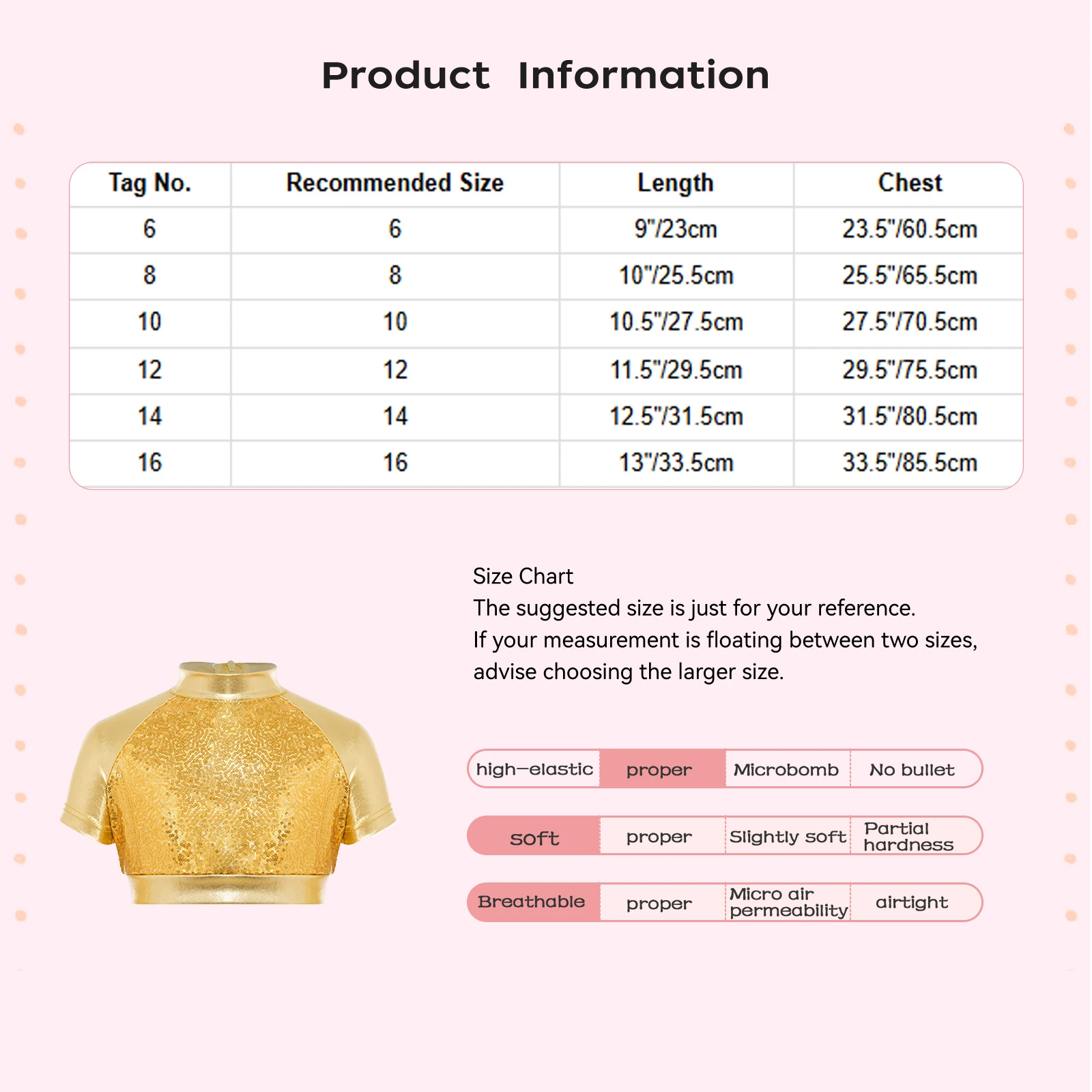 Kids Girls Sequins Metallic Dance Top Short Sleeve Shiny Sequins Metallic Crop Top for Hip Hop Jazz Modern Ballet Disco Dance