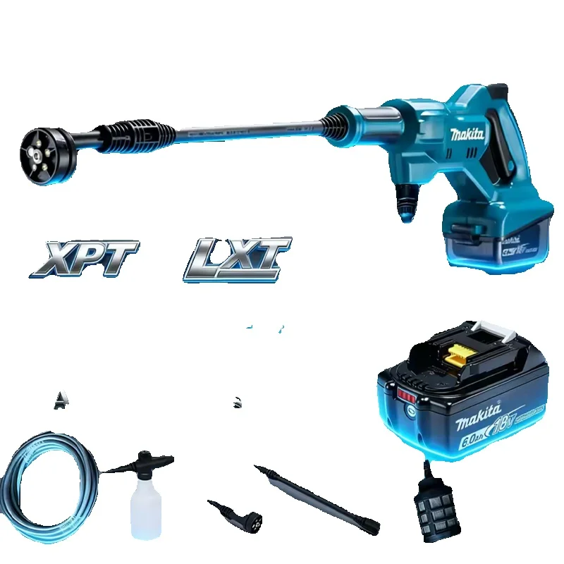 Makita DHW180 Maschine mit Lithium-Akku 18V Autowaschpistole Tragbare Hochdruck-Wasserpistole für den Außenbereich mit fünf Sprühmodi
