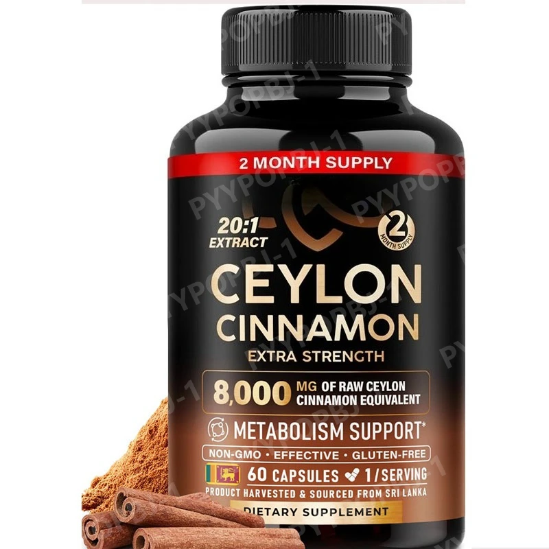 

Капсулы с цейлонской корицей для энергии и поддержки метаболизма сердца для мужчин и женщин, чистый натуральный экстракт корицы 20:1, пищевая добавка