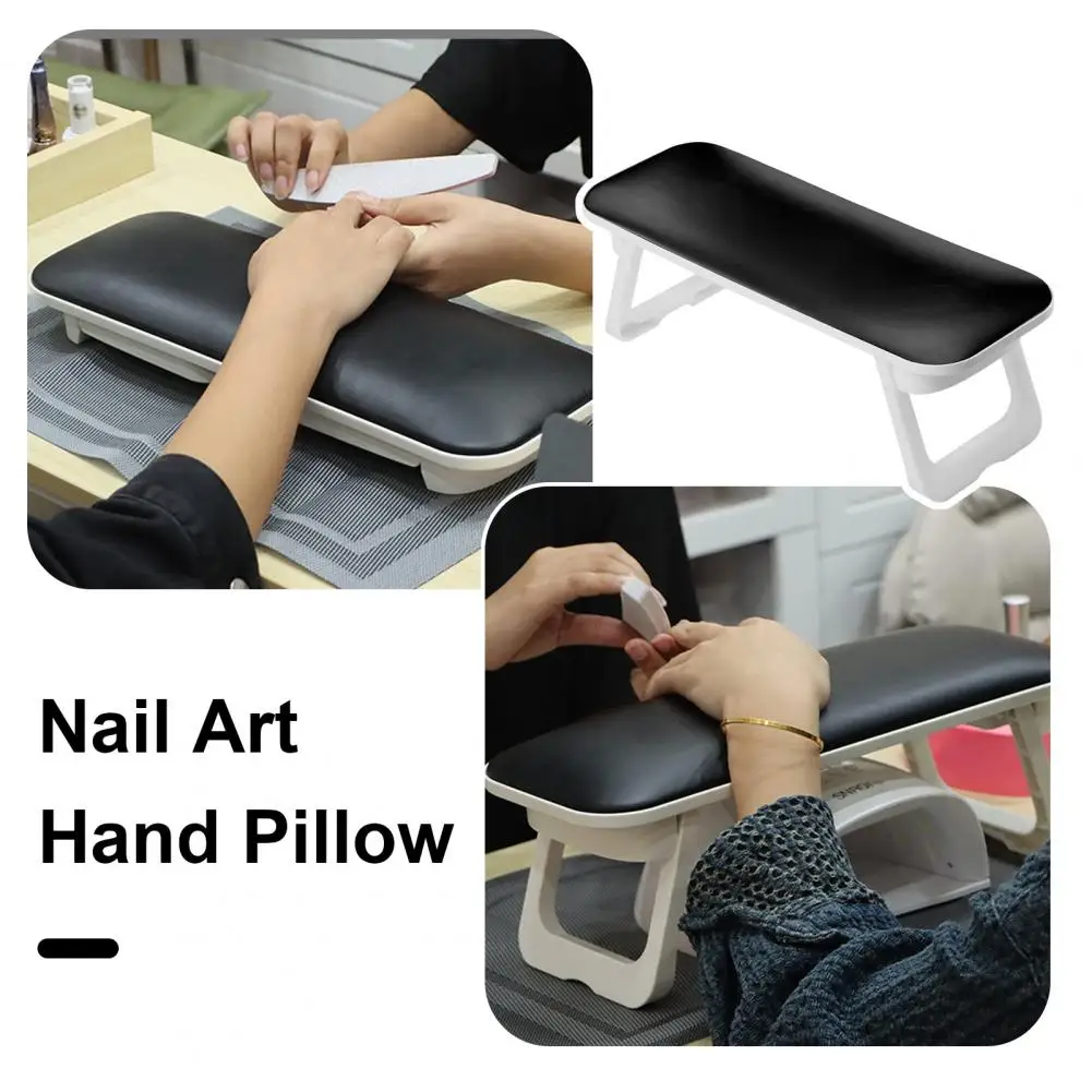 Almohada de mano plegable portátil para manicura, cojín de mano de altura ajustable para los amantes de la manicura, Ideal para uso en salón de belleza