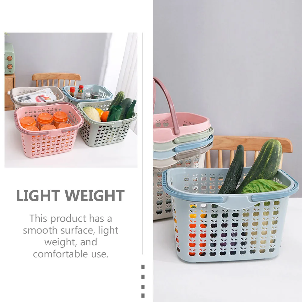 

Stylish Plastic Storage Basket Durable Fruit Vegetable Organizer Smooth Lightweight Housewarming Gift Blue Hamper Picking