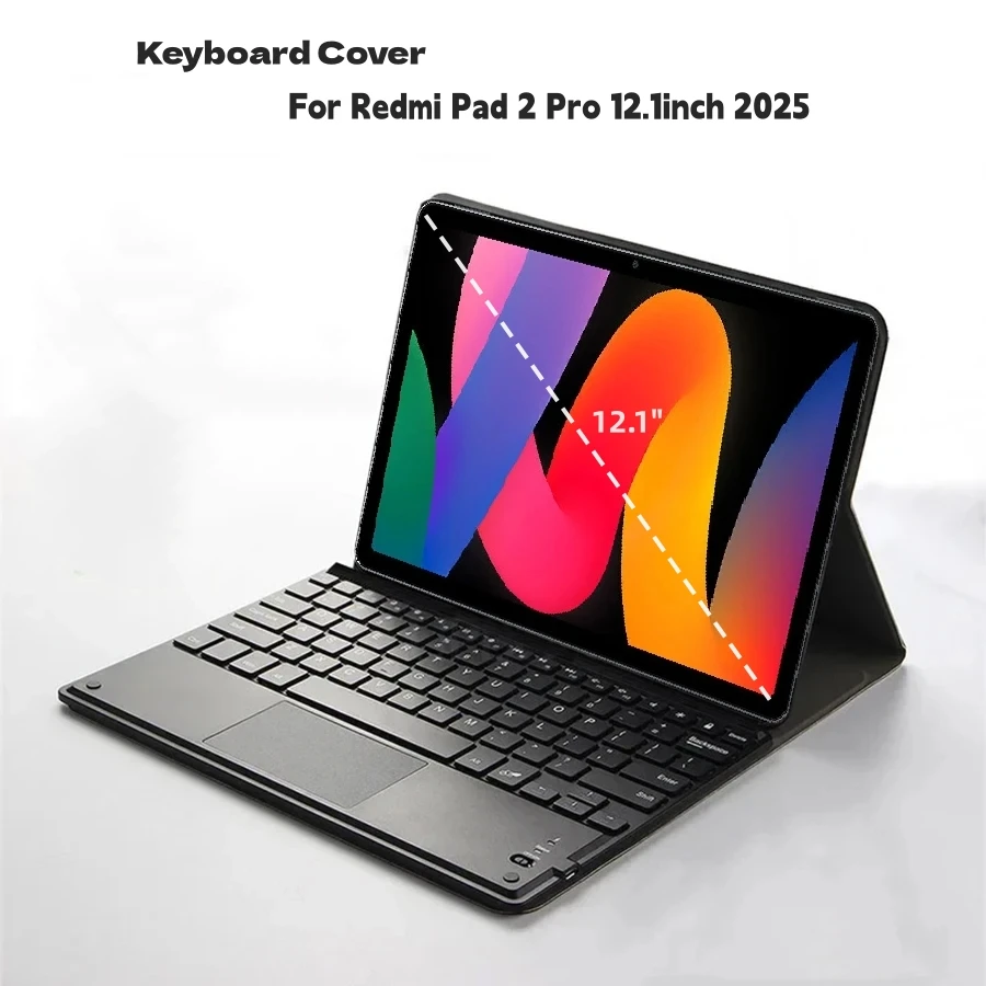 Touchpad Keyboard Case For Xiaomi Redmi Pad 2 Pro Case 12.1 Inch 2025 For Redmi Pro /POCO Pad 12.1 inch Tablets Keyboard Covers