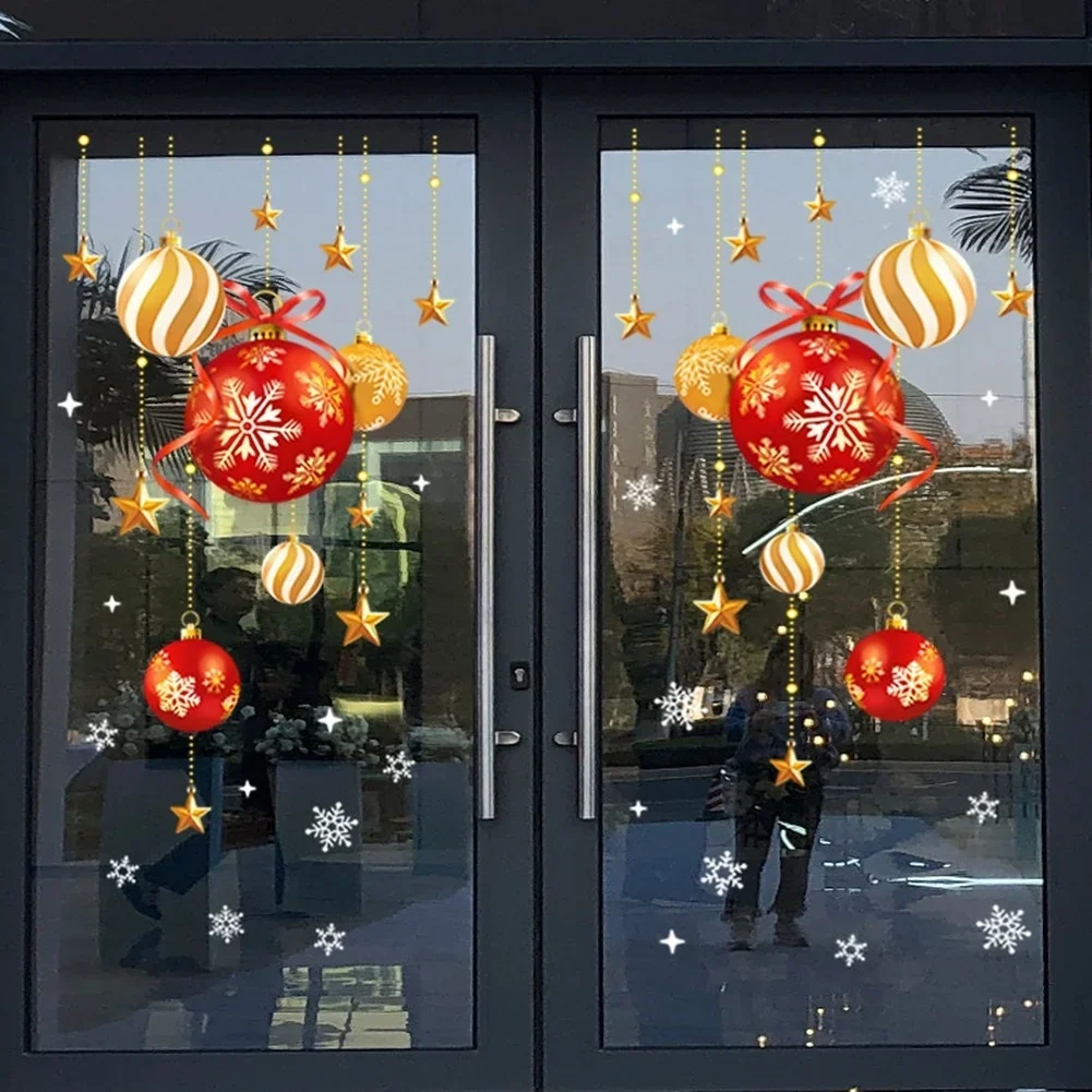 Static Cling Christmas Window Stickers Removable Decals for Glass Doors and For Windows Waterproof PVC 45 60 cm Decoration