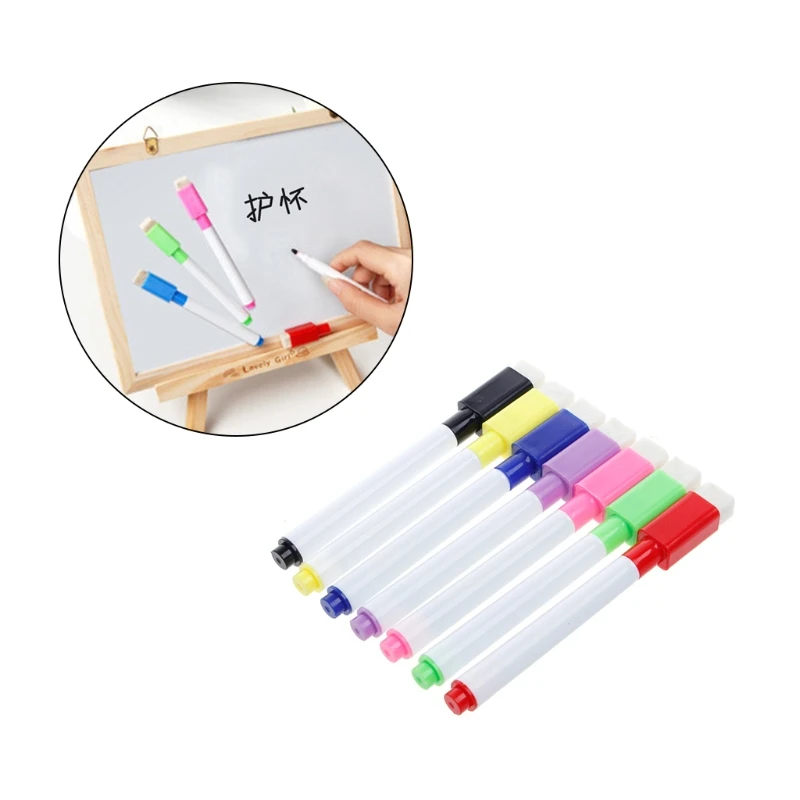 5Pcs Whiteboard Pen Erasable Dry White Board Markers Black Ink Fine Size Nip