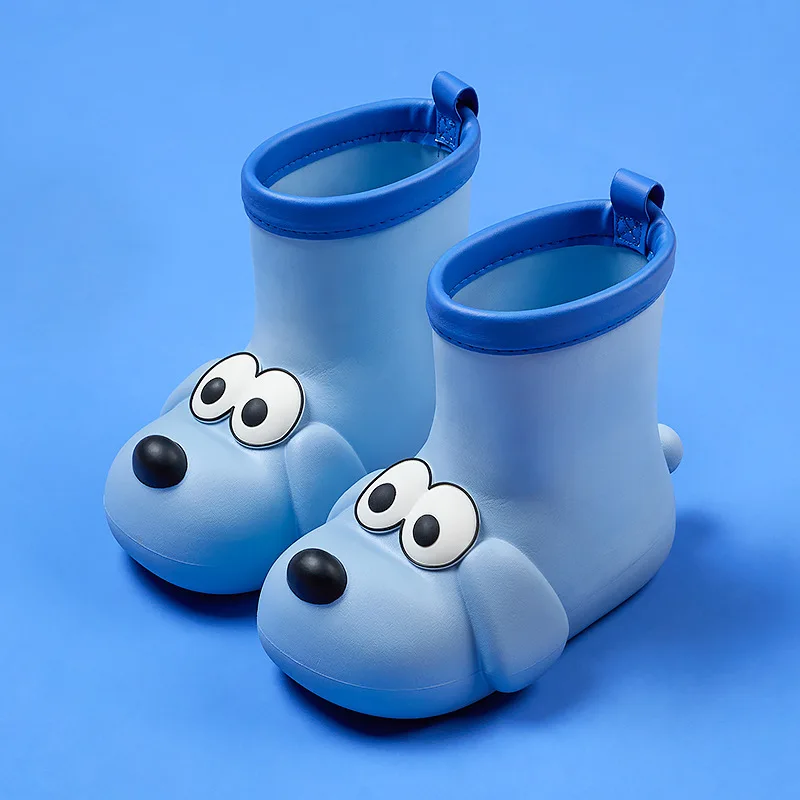 Cute Cartoon Dog Children Boy Girl Rain Water Shoes Boot Covers Protect Portable Antiskid Waterproof Boots for Baby Kids