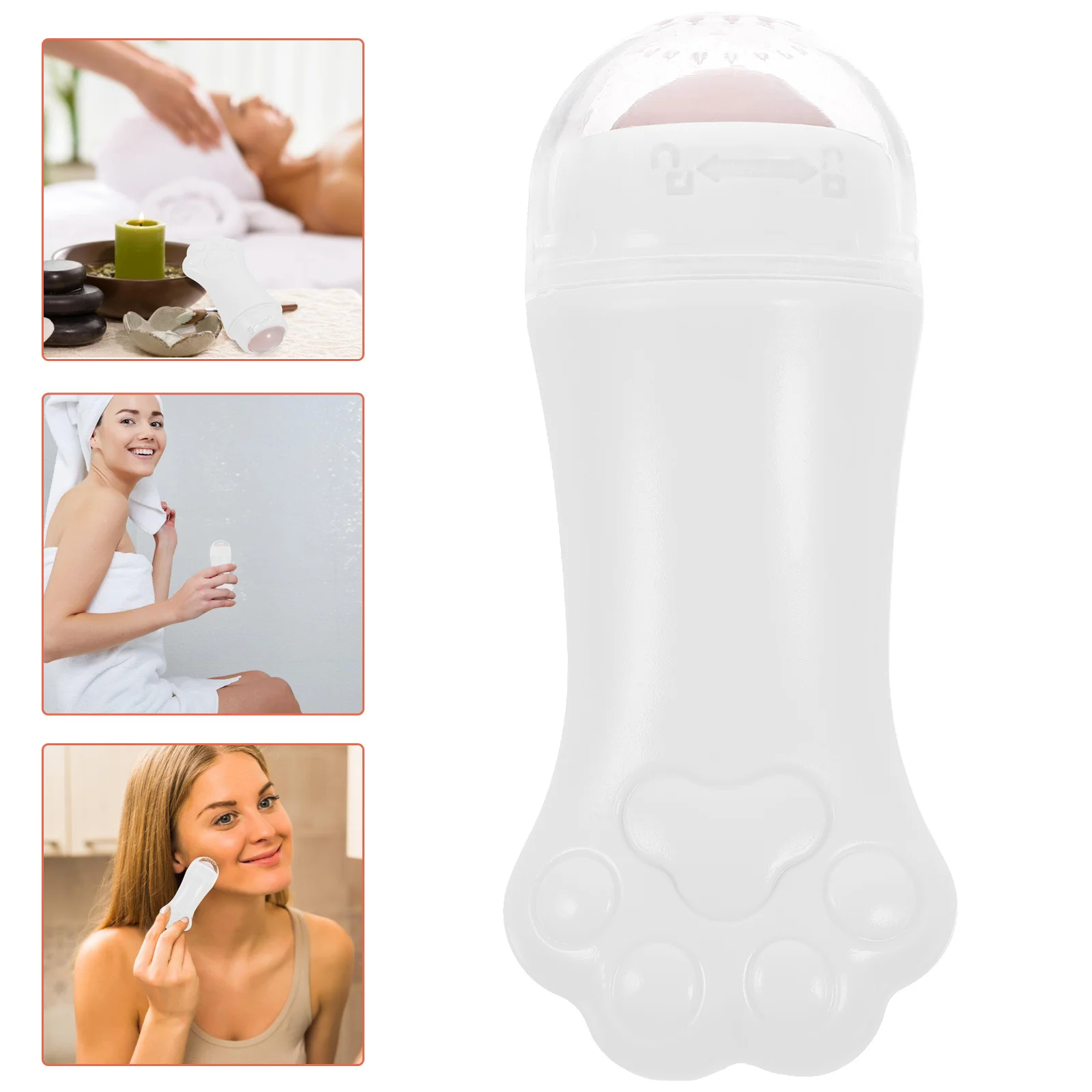 Face Massage Roller Simulated Cat Paw Design Portable Facial Massager For Women Skin Care Tool Anti-Puffiness Firming
