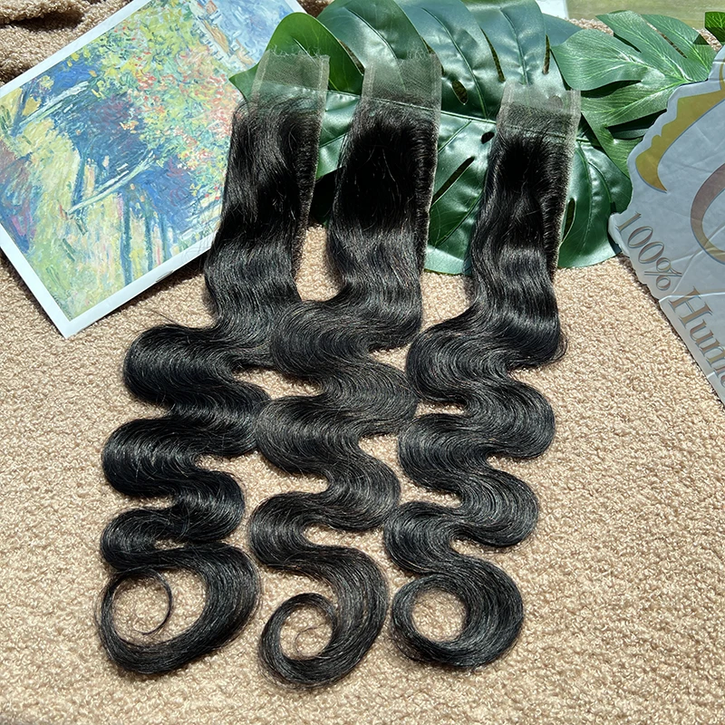 Body Wave 2x6 HD Lace Closure 100% Raw Virgin Human Hair Deep Parting Pre Plucked Invisible HD Lace Melt Skins Natural Black #1B