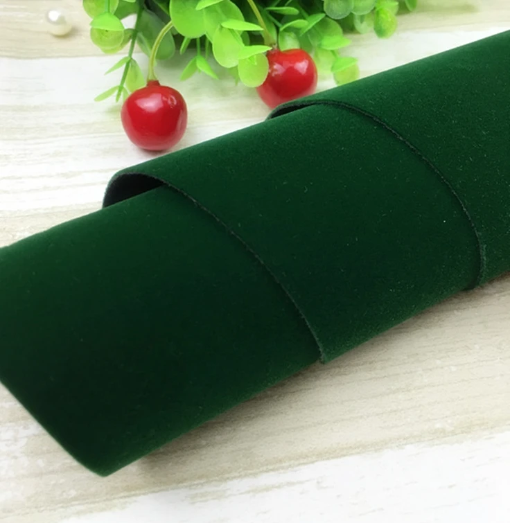 Dark green self-adhesive  adhesive flocking fabric thickened gift box lining DIY furniture renovation decoration velvet fabric