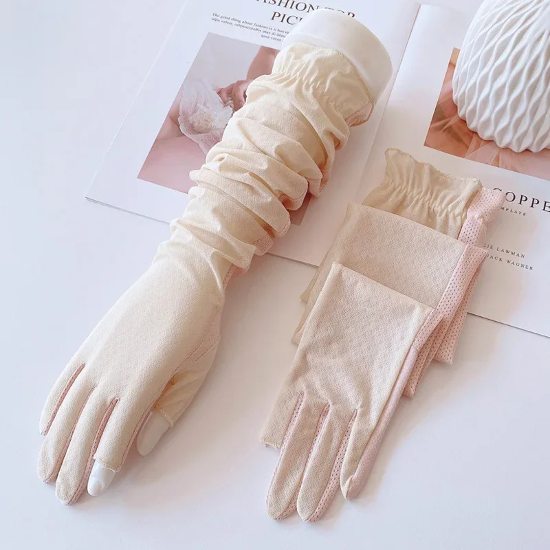Sonnencreme Ärmel Handschuhe Sommer Lange Eis Seide Großhandel Leckage Finger Zwei Finger Spitze Lose Dünne Eis Gefühl