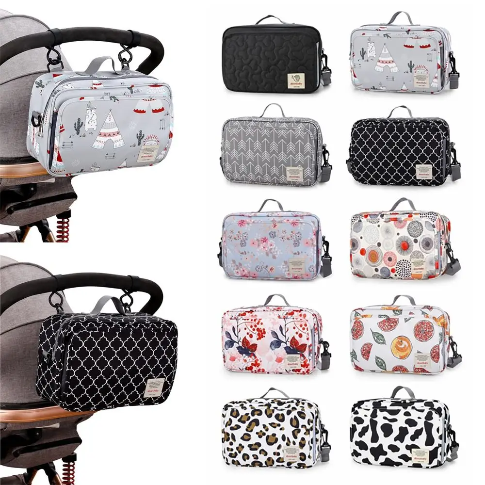 Polyester Baby Stroller Bag Multiple Pockets Large-Capacity Pram Storage Hanging Bag Waterproof Portable