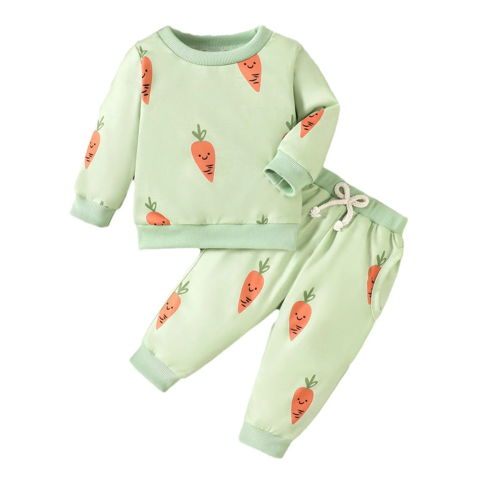

Cute Baby Clothes Children's Clothing Easter Baby Girl Cartoon Carrot Print Long Sleeved Long Sleeve Bodysuit Baby Girl