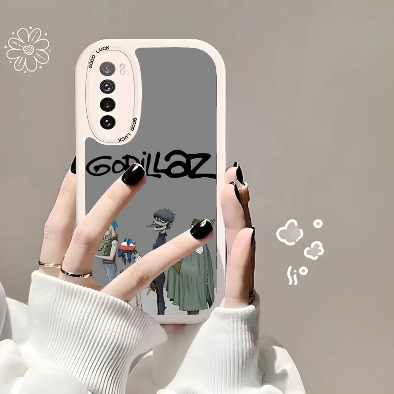 Casing ponsel Band Gorillaz, pelindung telepon genggam untuk OPPO Reno 6 Pro Find X3 Neo X5 A76 A93 A72 K9 K9S