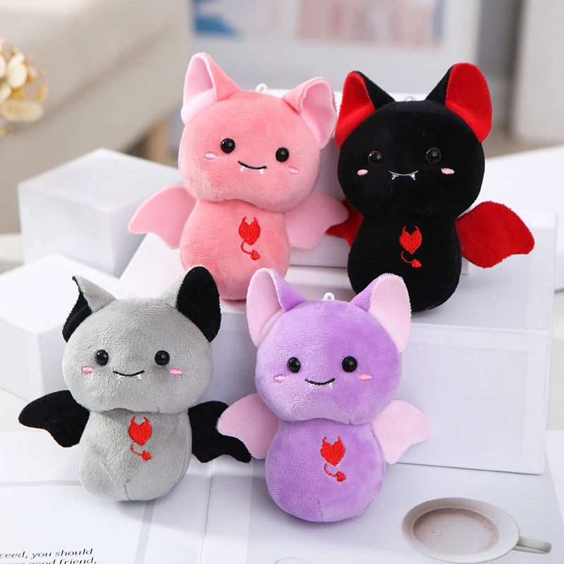 20cm Kawaii Round Bat Plush Doll Pillow Cute Plush Stuffed Animal Toys Fluffy Key Pendant Table Ornaments Sofa Pillow Kids Gifts