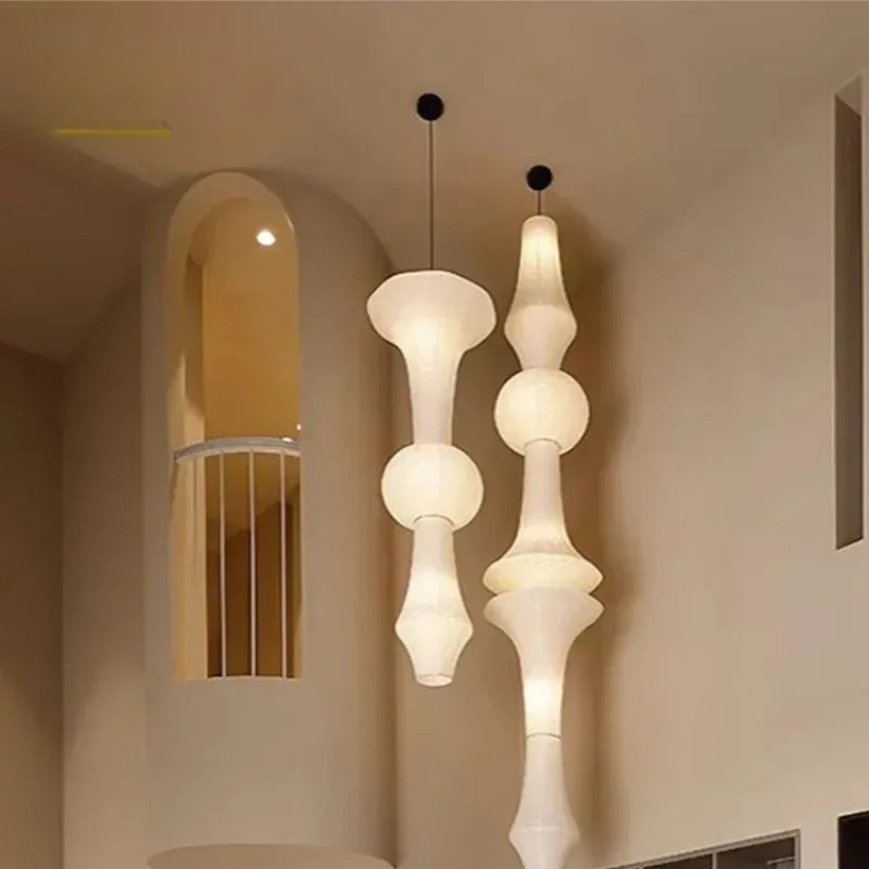 Japanese Designer Akari Noguchi Yong Pendant Lights LED E27 Wabi-sabi Rice Paper LED Hanging Lamp for Living Room Sofas Teahouse