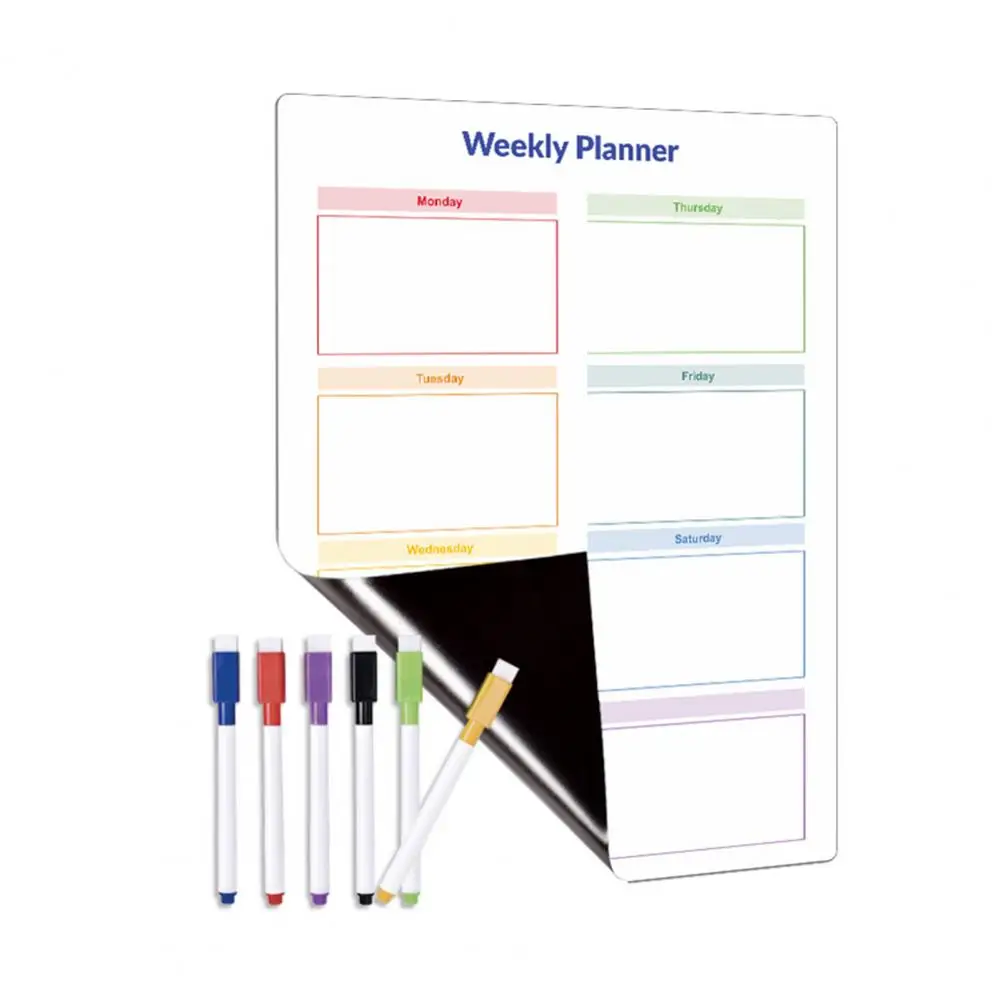Erasable Weekly Planner Refrigerator Weekly Planner Magnetic Whiteboard Weekly Planner Set 9pcs for Fridge with for Home