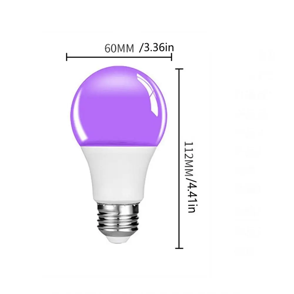 Blacklight โคมไฟอัลตราไวโอเลต UV หลอดไฟสีม่วง 360 เรืองแสง E27 หลอดไฟ UV 10W บรรยากาศสีม่วงสีดําหลอดไฟบาร์ตกแต่ง