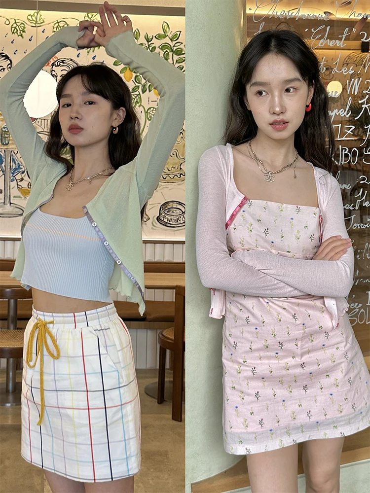 

Morrieyuan Summer ort Sve Cardigan Sun Protection Air Conditioned Room Color Blo Sweet Sle Polyester Cotton Blend